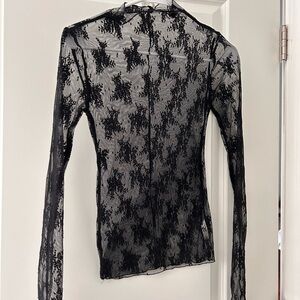 Free People Elegant Black Lace Top SMALL